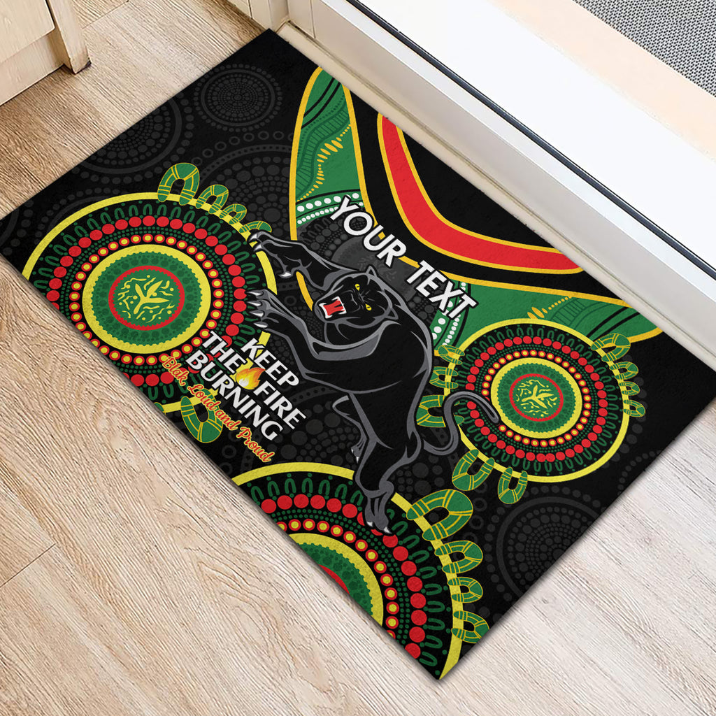 Custom NRL Panthers NAIDOC Week Rubber Doormat Keep The Fire Burning Indigenous Art