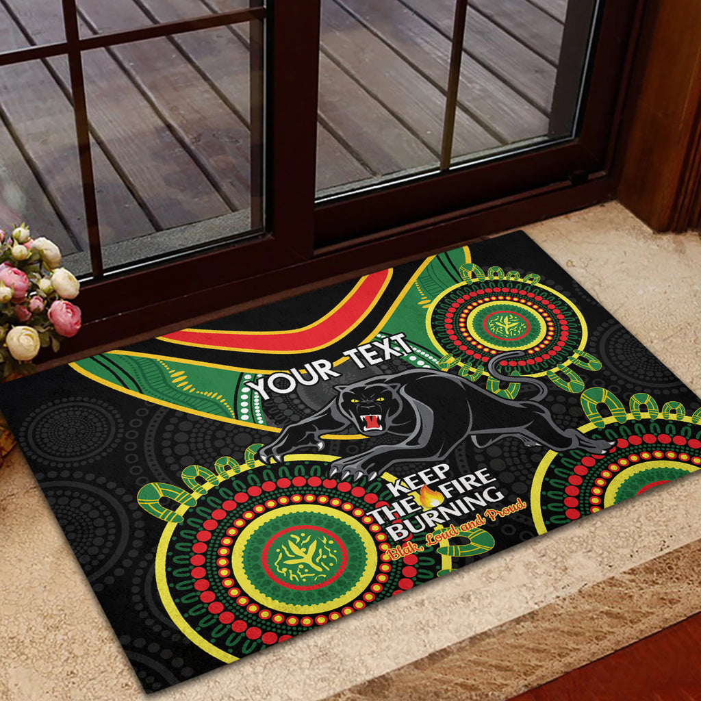 Custom NRL Panthers NAIDOC Week Rubber Doormat Keep The Fire Burning Indigenous Art