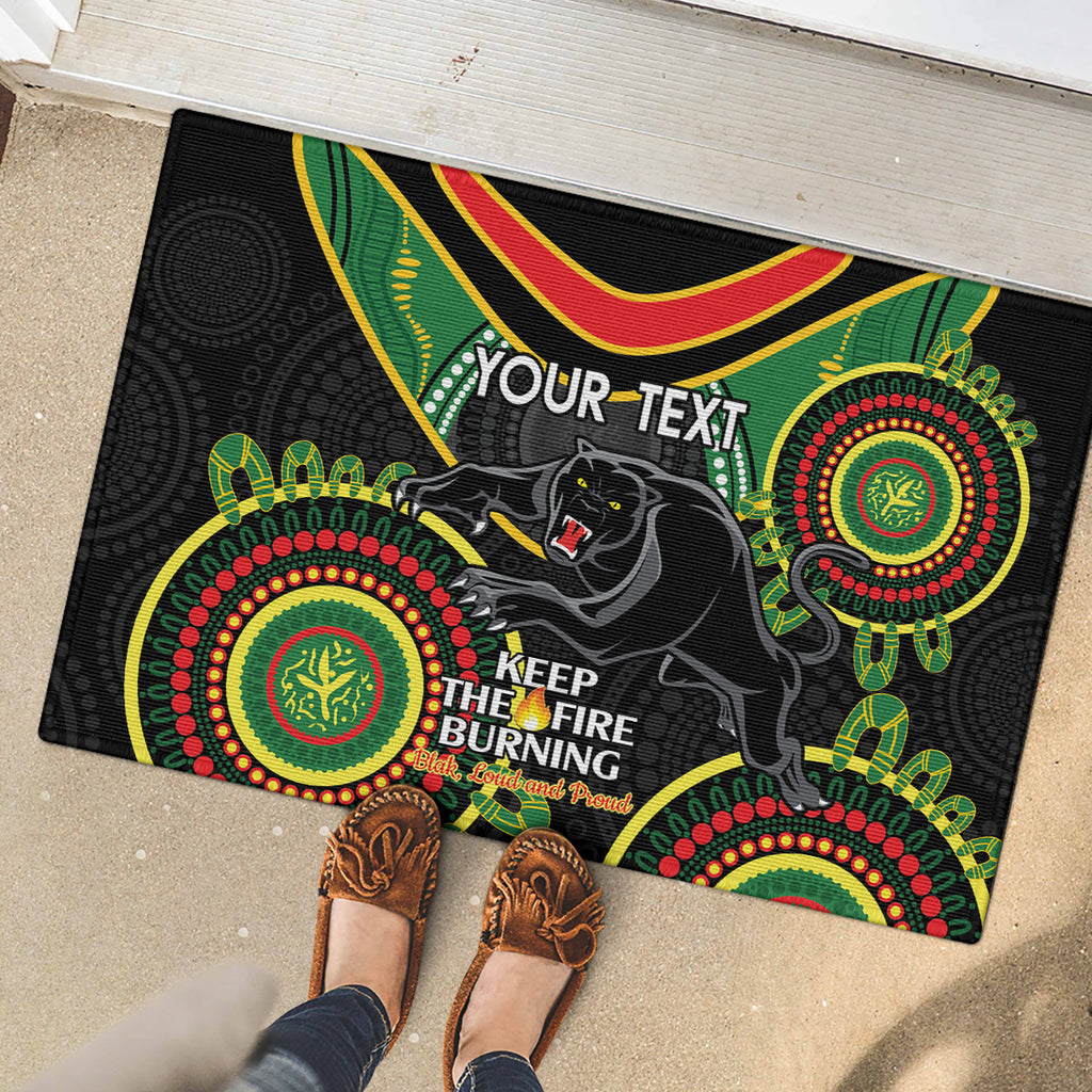 Custom NRL Panthers NAIDOC Week Rubber Doormat Keep The Fire Burning Indigenous Art