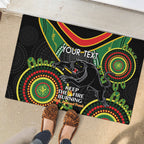 Custom NRL Panthers NAIDOC Week Rubber Doormat Keep The Fire Burning Indigenous Art