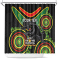 Custom NRL Panthers NAIDOC Week Shower Curtain Keep The Fire Burning Indigenous Art