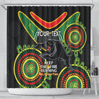 Custom NRL Panthers NAIDOC Week Shower Curtain Keep The Fire Burning Indigenous Art