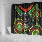 Custom NRL Panthers NAIDOC Week Shower Curtain Keep The Fire Burning Indigenous Art