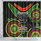 Custom NRL Panthers NAIDOC Week Shower Curtain Keep The Fire Burning Indigenous Art