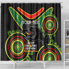 Custom NRL Panthers NAIDOC Week Shower Curtain Keep The Fire Burning Indigenous Art
