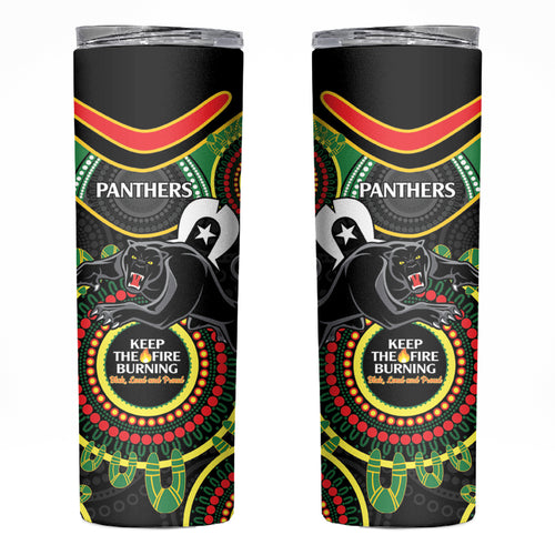 NRL Panthers NAIDOC Week Skinny Tumbler Keep The Fire Burning Indigenous Art