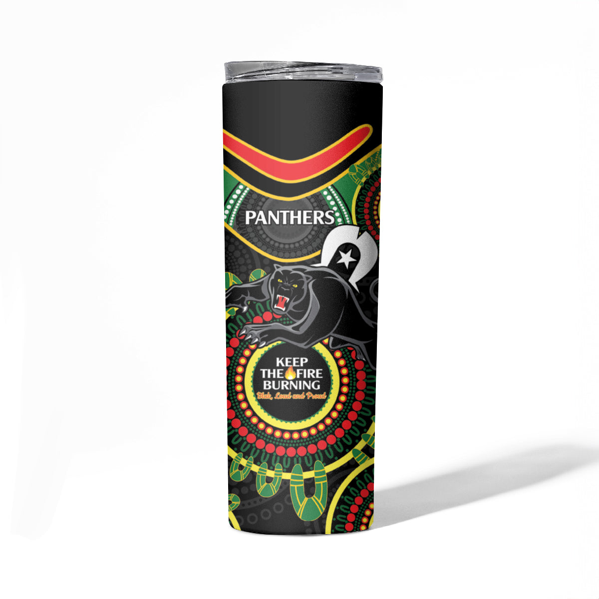 NRL Panthers NAIDOC Week Skinny Tumbler Keep The Fire Burning Indigenous Art