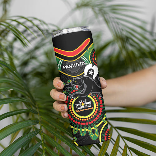 NRL Panthers NAIDOC Week Skinny Tumbler Keep The Fire Burning Indigenous Art