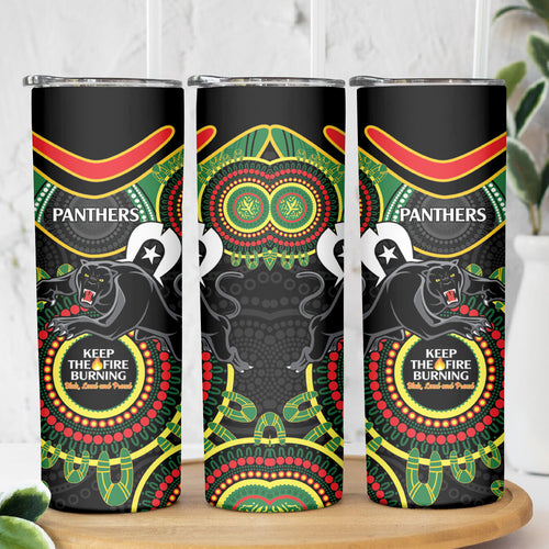 NRL Panthers NAIDOC Week Skinny Tumbler Keep The Fire Burning Indigenous Art
