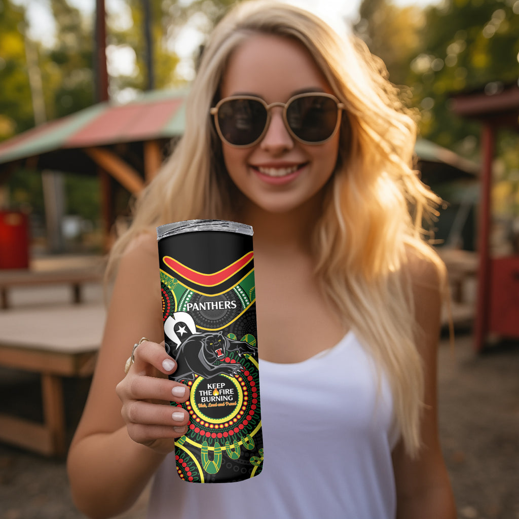 NRL Panthers NAIDOC Week Skinny Tumbler Keep The Fire Burning Indigenous Art
