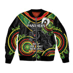 Custom NRL Panthers NAIDOC Week Sleeve Zip Bomber Jacket Keep The Fire Burning Indigenous Art