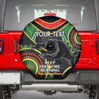 Custom NRL Panthers NAIDOC Week Spare Tire Cover Keep The Fire Burning Indigenous Art