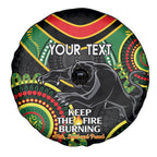 Custom NRL Panthers NAIDOC Week Spare Tire Cover Keep The Fire Burning Indigenous Art