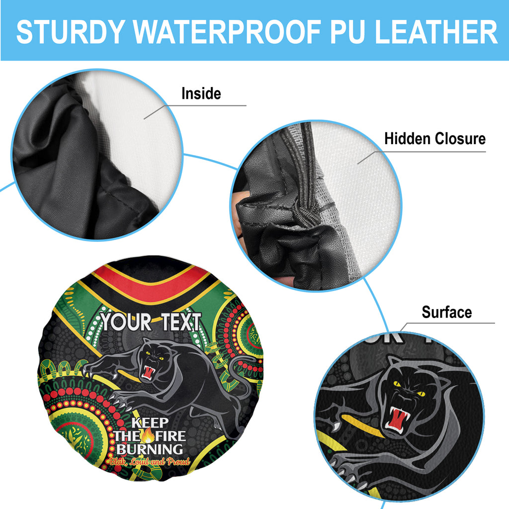 Custom NRL Panthers NAIDOC Week Spare Tire Cover Keep The Fire Burning Indigenous Art