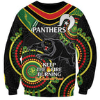 Custom NRL Panthers NAIDOC Week Sweatshirt Keep The Fire Burning Indigenous Art