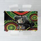 Custom NRL Panthers NAIDOC Week Tablecloth Keep The Fire Burning Indigenous Art