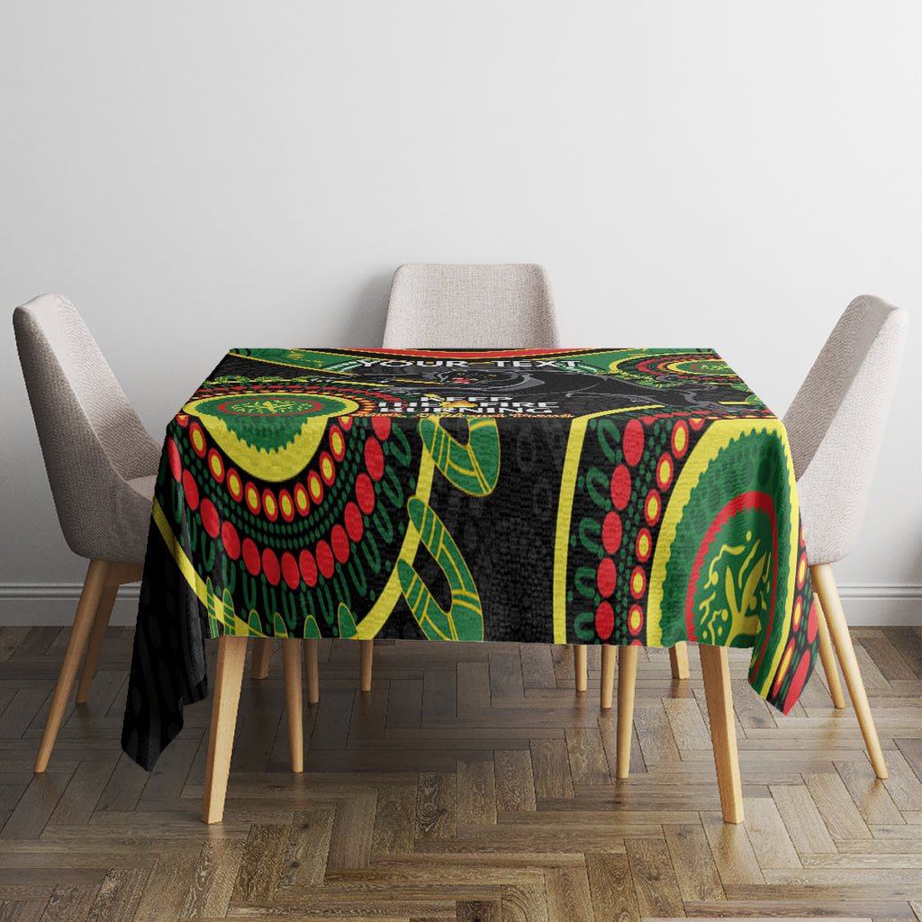 Custom NRL Panthers NAIDOC Week Tablecloth Keep The Fire Burning Indigenous Art