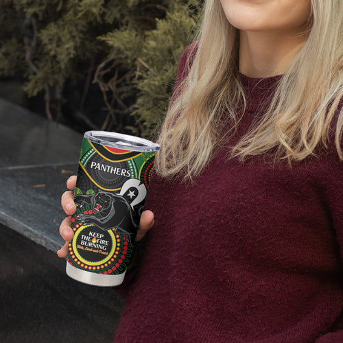 NRL Panthers NAIDOC Week Tumbler Cup Keep The Fire Burning Indigenous Art