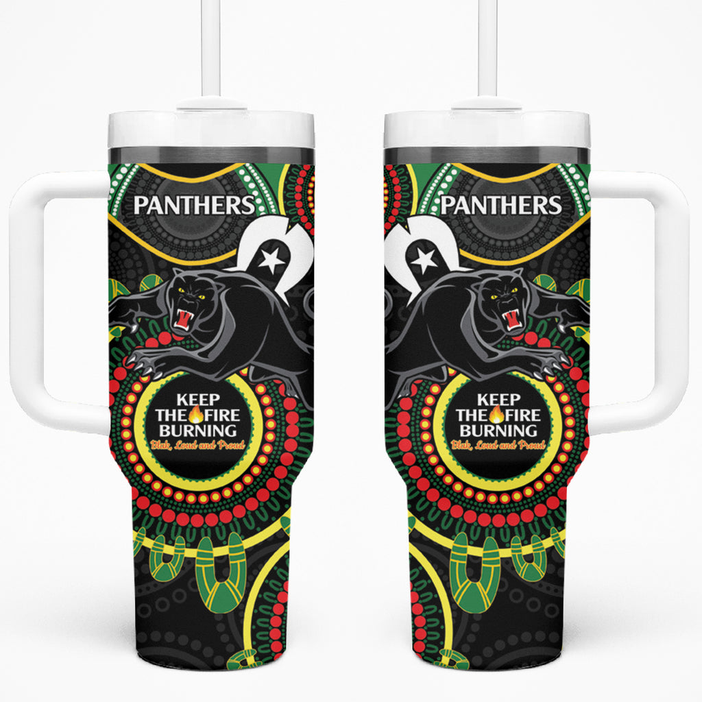 NRL Panthers NAIDOC Week Tumbler With Handle Keep The Fire Burning Indigenous Art