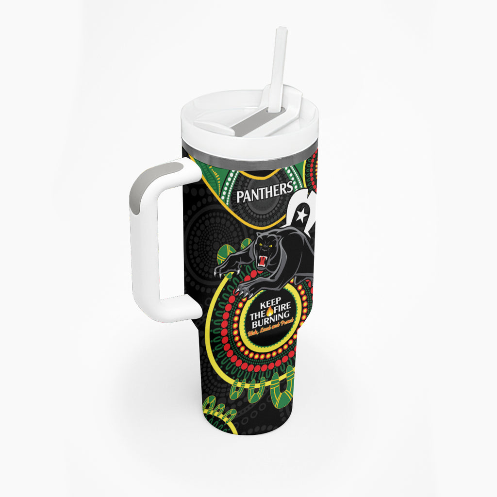 NRL Panthers NAIDOC Week Tumbler With Handle Keep The Fire Burning Indigenous Art