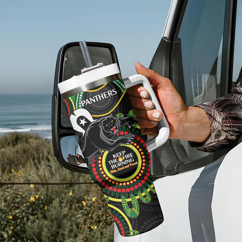 NRL Panthers NAIDOC Week Tumbler With Handle Keep The Fire Burning Indigenous Art