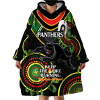 Custom NRL Panthers NAIDOC Week Wearable Blanket Hoodie Keep The Fire Burning Indigenous Art