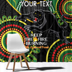 Custom NRL Panthers NAIDOC Week Window Curtain Keep The Fire Burning Indigenous Art