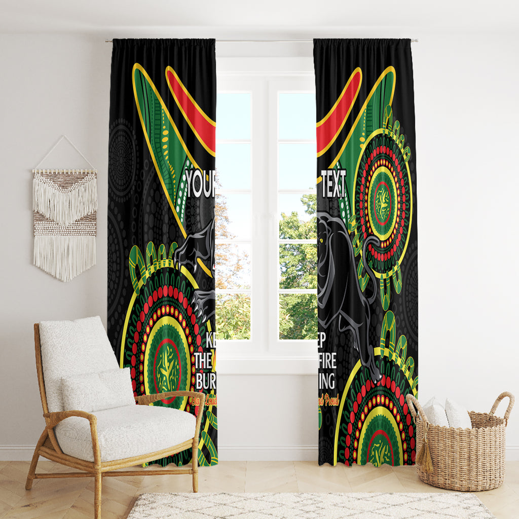 Custom NRL Panthers NAIDOC Week Window Curtain Keep The Fire Burning Indigenous Art