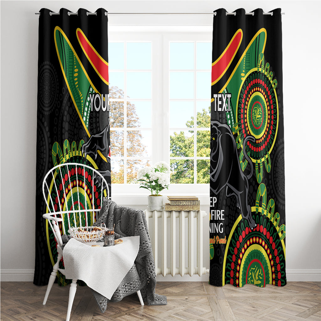 Custom NRL Panthers NAIDOC Week Window Curtain Keep The Fire Burning Indigenous Art