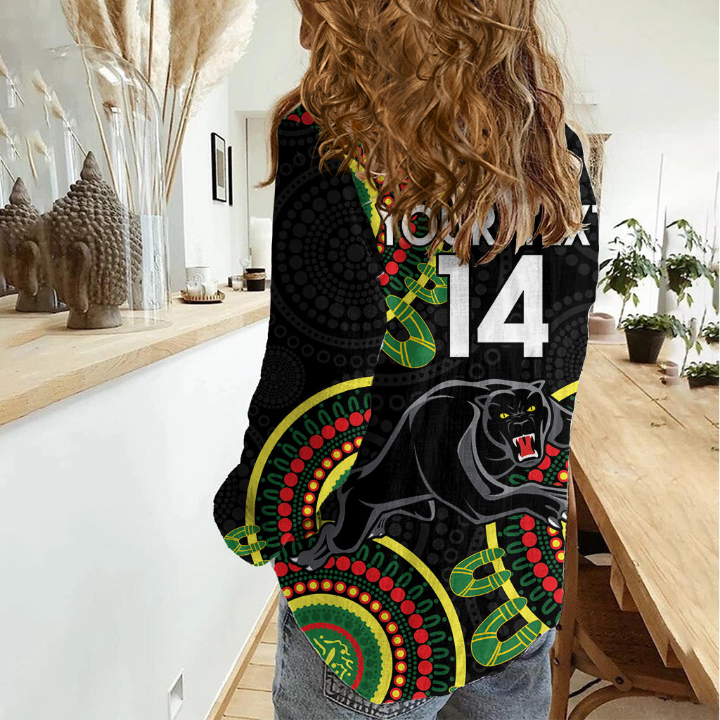Custom NRL Panthers NAIDOC Week Women Casual Shirt Keep The Fire Burning Indigenous Art