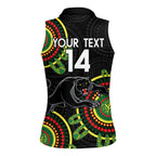 Custom NRL Panthers NAIDOC Week Women Sleeveless Polo Shirt Keep The Fire Burning Indigenous Art