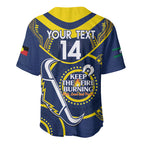 Custom NRL Cowboys NAIDOC Week Baseball Jersey Keep The Fire Burning Indigenous Art