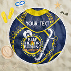 Custom NRL Cowboys NAIDOC Week Beach Blanket Keep The Fire Burning Indigenous Art