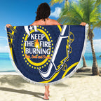 Custom NRL Cowboys NAIDOC Week Beach Blanket Keep The Fire Burning Indigenous Art