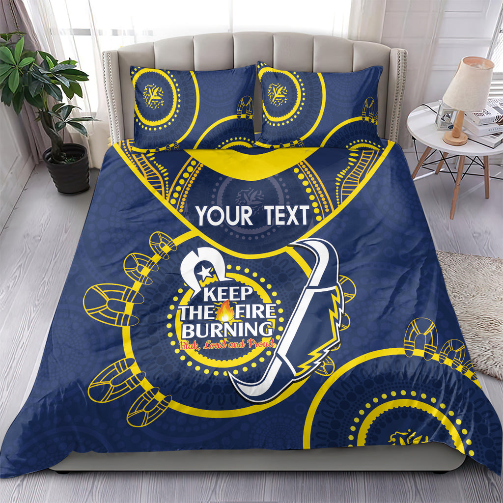 Custom NRL Cowboys NAIDOC Week Bedding Set Keep The Fire Burning Indigenous Art