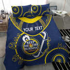 Custom NRL Cowboys NAIDOC Week Bedding Set Keep The Fire Burning Indigenous Art