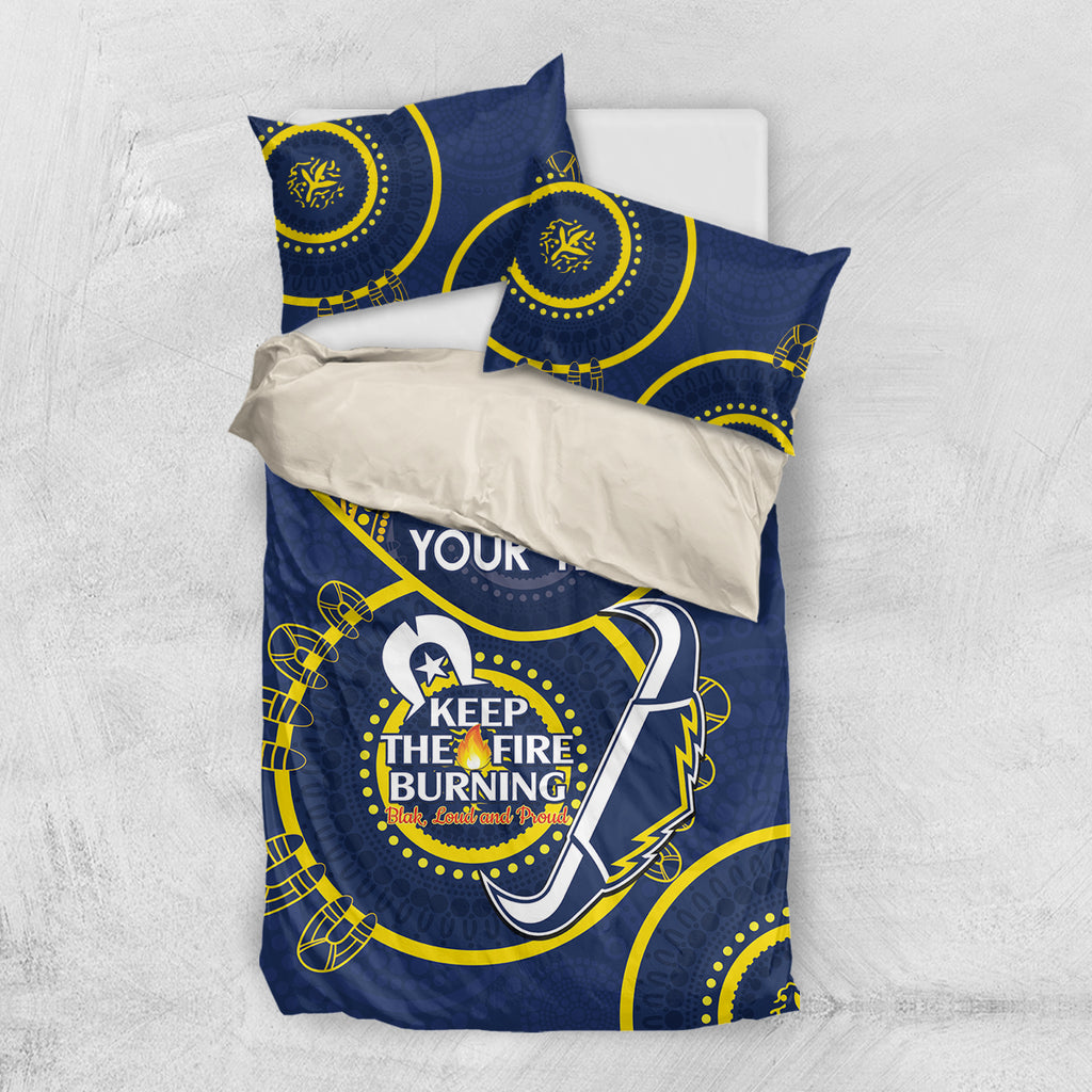 Custom NRL Cowboys NAIDOC Week Bedding Set Keep The Fire Burning Indigenous Art