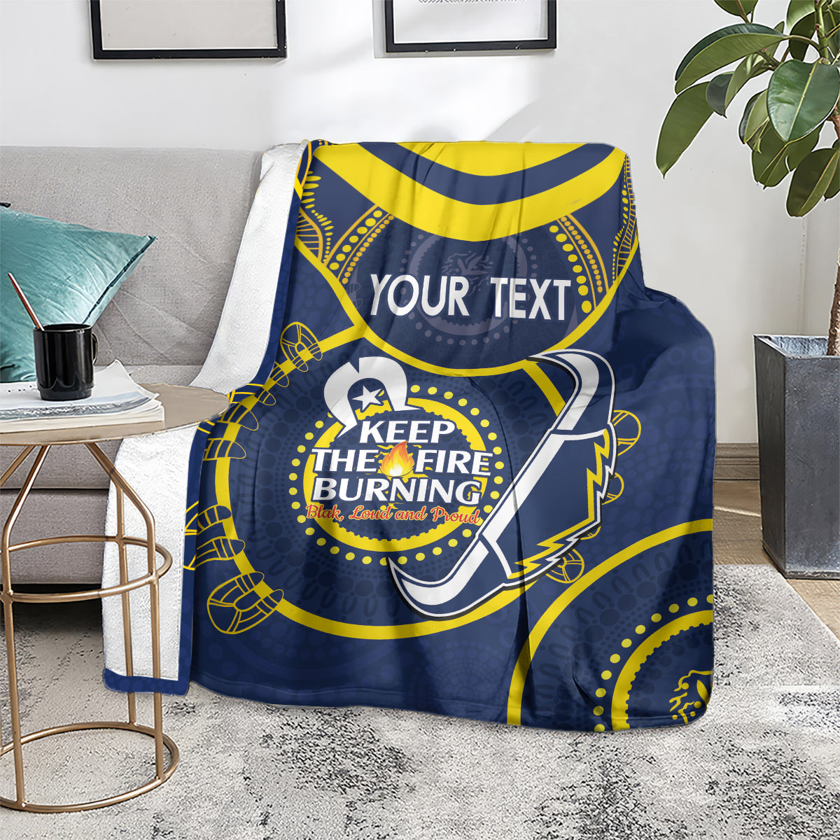 Custom NRL Cowboys NAIDOC Week Blanket Keep The Fire Burning Indigenous Art