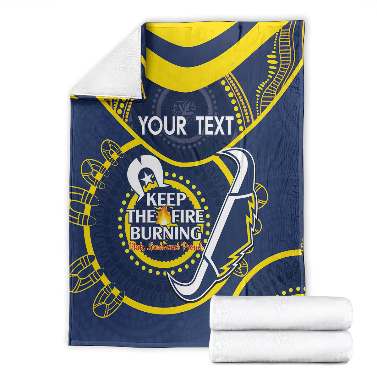 Custom NRL Cowboys NAIDOC Week Blanket Keep The Fire Burning Indigenous Art