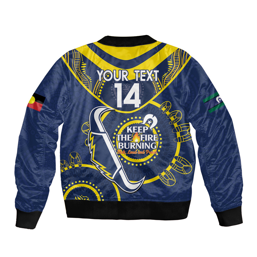 Custom NRL Cowboys NAIDOC Week Bomber Jacket Keep The Fire Burning Indigenous Art