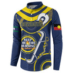 Custom NRL Cowboys NAIDOC Week Button Sweatshirt Keep The Fire Burning Indigenous Art