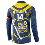 Custom NRL Cowboys NAIDOC Week Button Sweatshirt Keep The Fire Burning Indigenous Art