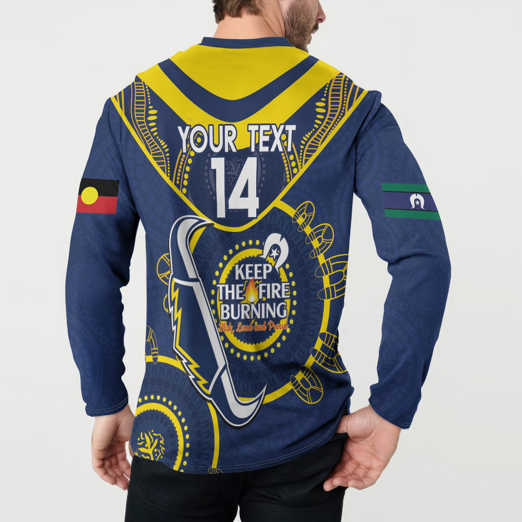 Custom NRL Cowboys NAIDOC Week Button Sweatshirt Keep The Fire Burning Indigenous Art