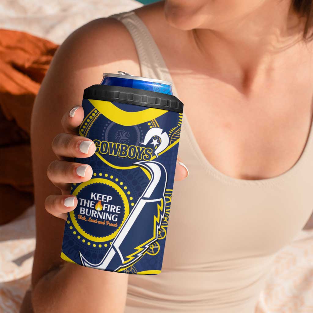 NRL Cowboys NAIDOC Week 4 in 1 Can Cooler Tumbler Keep The Fire Burning Indigenous Art