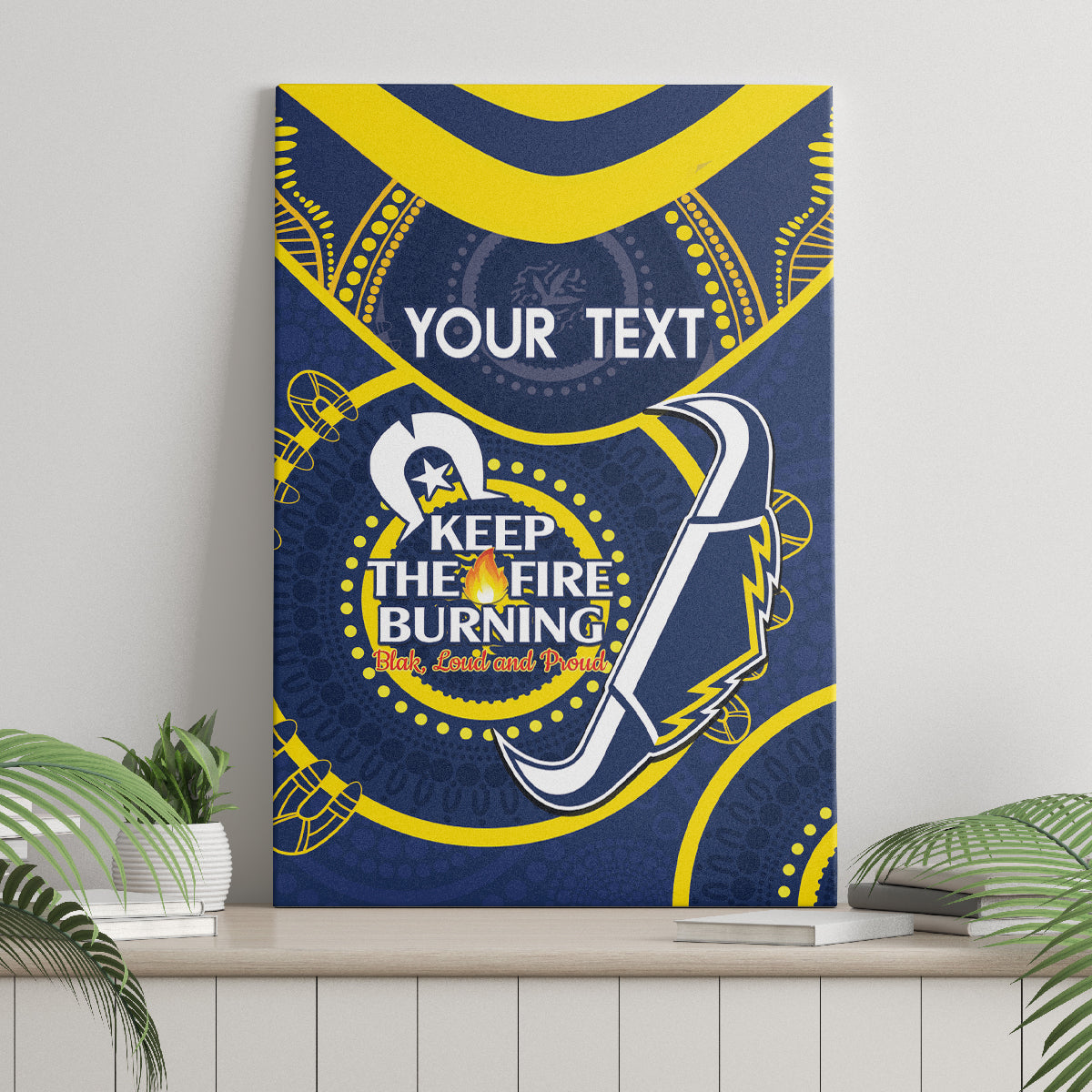 Custom NRL Cowboys NAIDOC Week Canvas Wall Art Keep The Fire Burning Indigenous Art