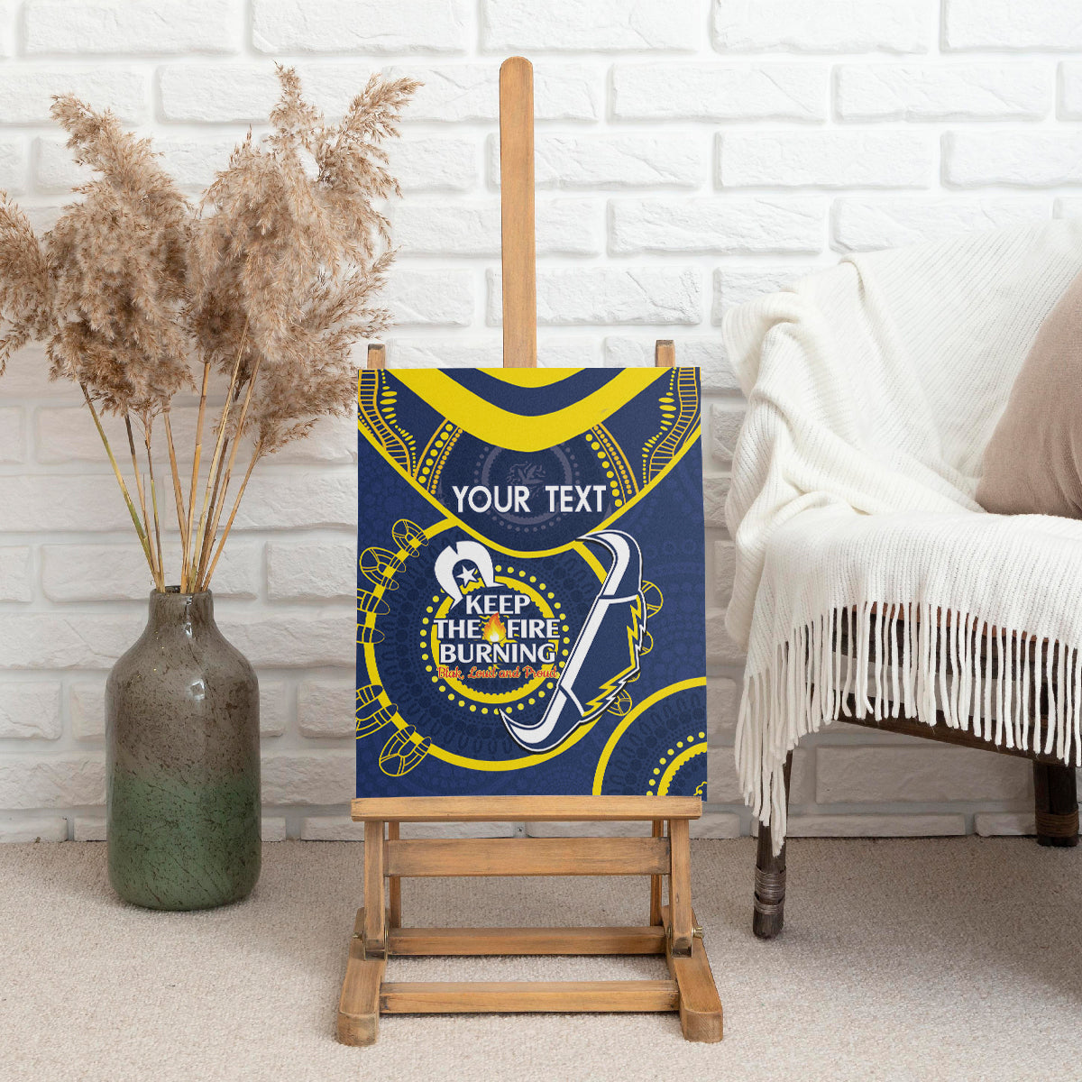 Custom NRL Cowboys NAIDOC Week Canvas Wall Art Keep The Fire Burning Indigenous Art