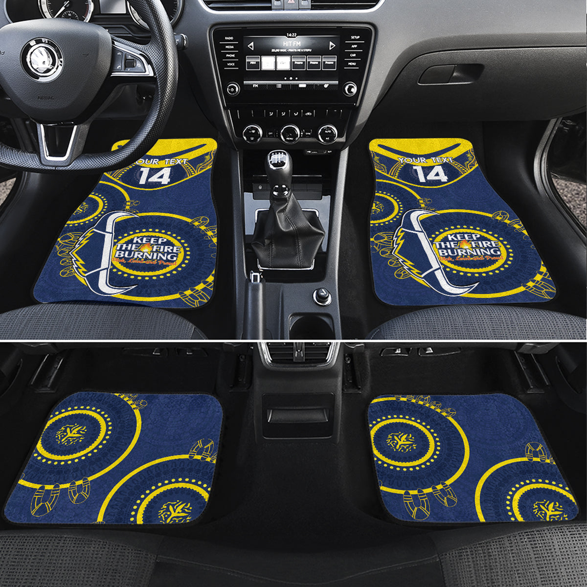 Custom NRL Cowboys NAIDOC Week Car Mats Keep The Fire Burning Indigenous Art