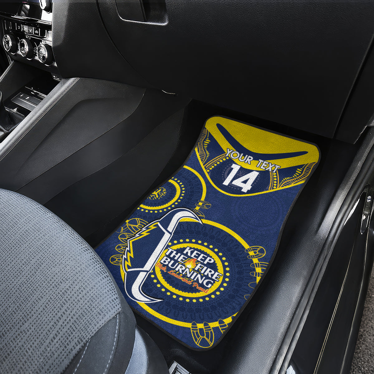 Custom NRL Cowboys NAIDOC Week Car Mats Keep The Fire Burning Indigenous Art