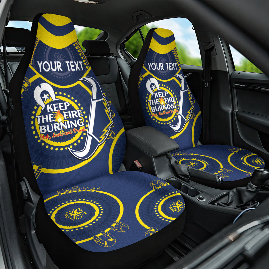 Custom NRL Cowboys NAIDOC Week Car Seat Cover Keep The Fire Burning Indigenous Art