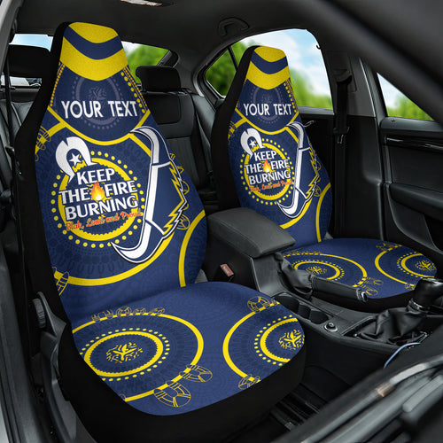 Custom NRL Cowboys NAIDOC Week Car Seat Cover Keep The Fire Burning Indigenous Art